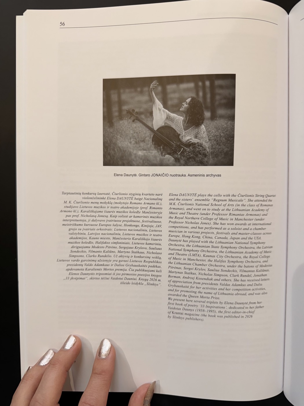 Elenos Daunytės biografija žurnale „Krantai“